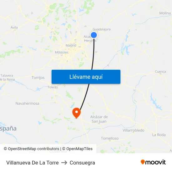 Villanueva De La Torre to Consuegra map
