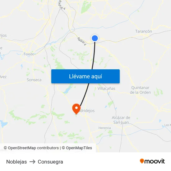 Noblejas to Consuegra map
