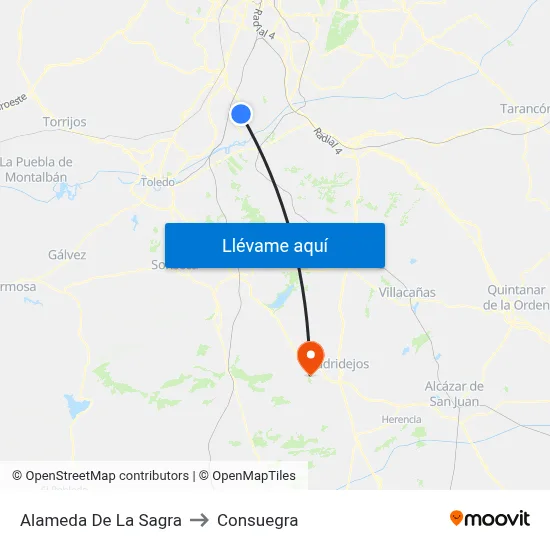 Alameda De La Sagra to Consuegra map