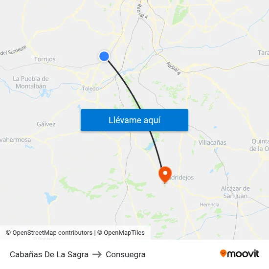 Cabañas De La Sagra to Consuegra map