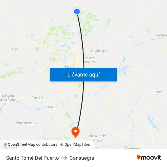 Santo Tomé Del Puerto to Consuegra map
