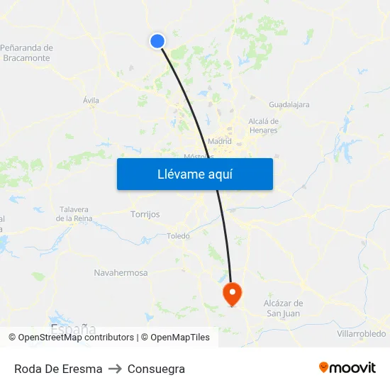 Roda De Eresma to Consuegra map