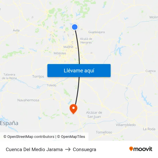Cuenca Del Medio Jarama to Consuegra map