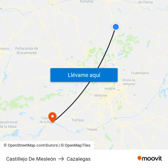 Castillejo De Mesleón to Cazalegas map