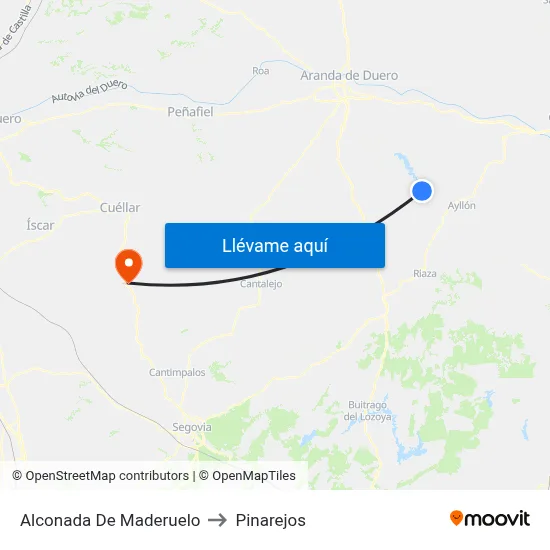 Alconada De Maderuelo to Pinarejos map
