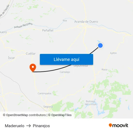 Maderuelo to Pinarejos map