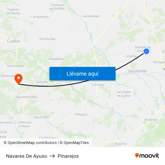 Navares De Ayuso to Pinarejos map