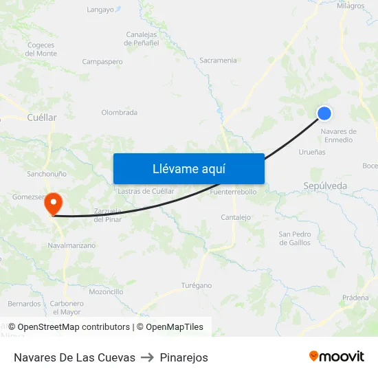 Navares De Las Cuevas to Pinarejos map