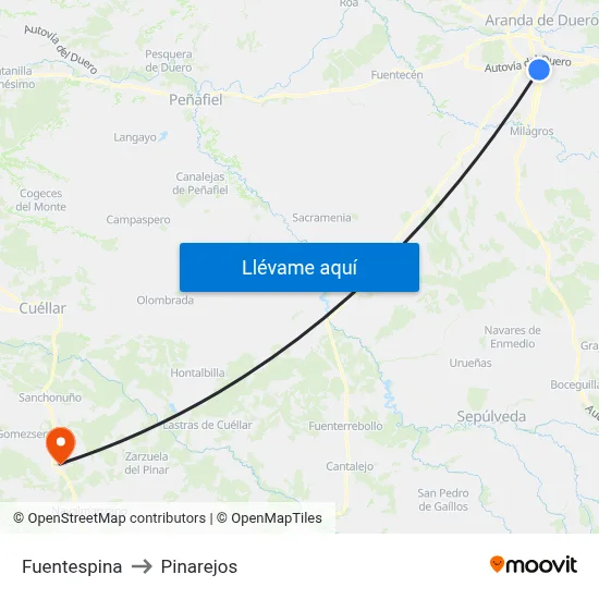 Fuentespina to Pinarejos map