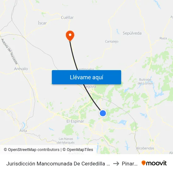 Jurisdicción Mancomunada De Cerdedilla Y Navacerrada to Pinarejos map
