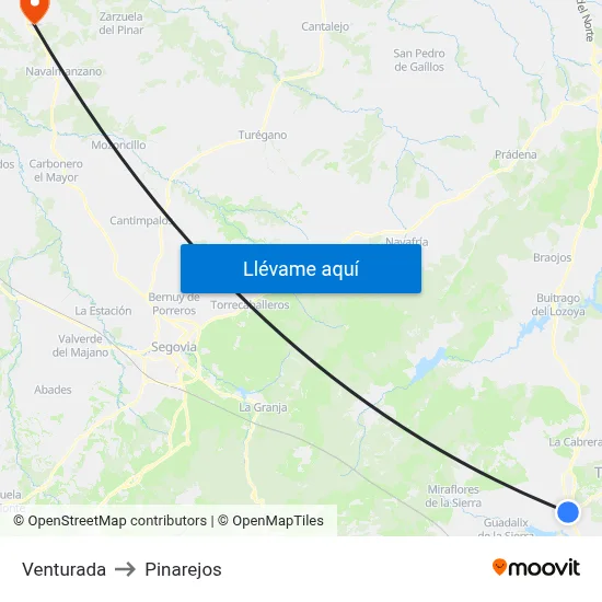 Venturada to Pinarejos map