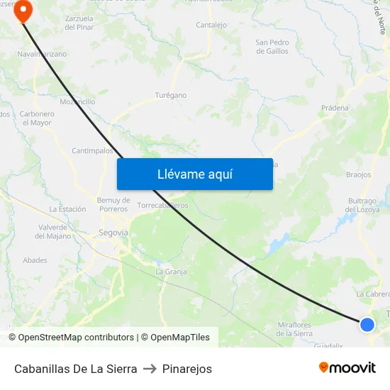 Cabanillas De La Sierra to Pinarejos map