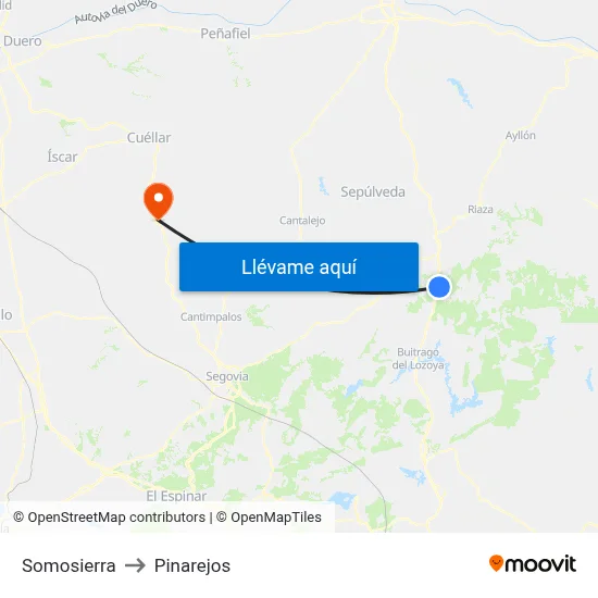 Somosierra to Pinarejos map