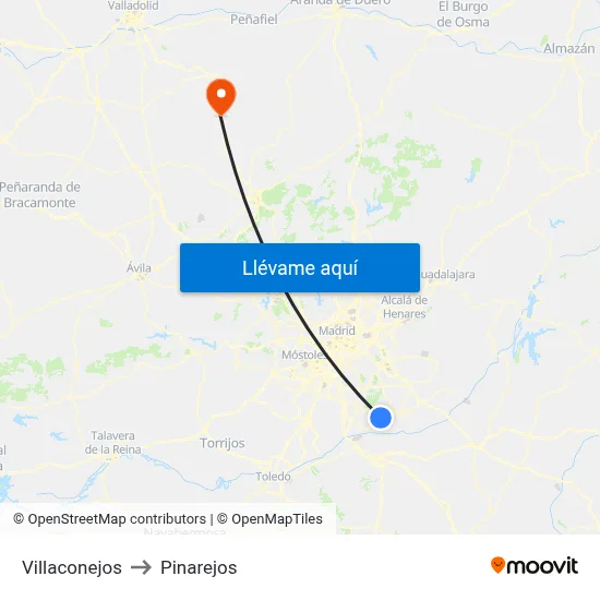 Villaconejos to Pinarejos map
