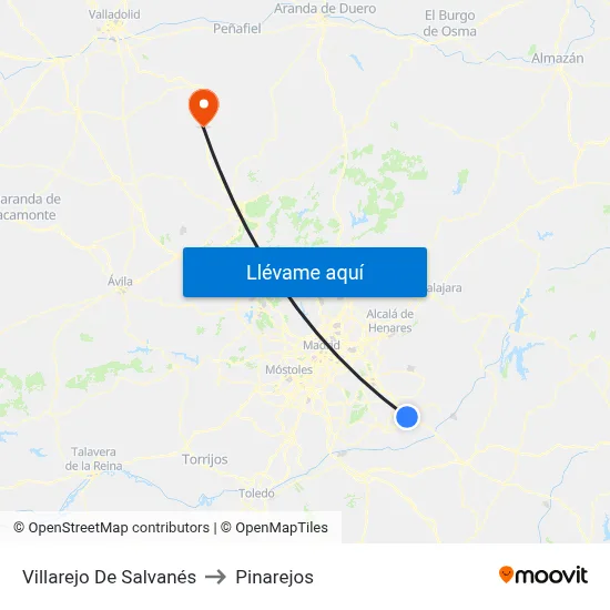 Villarejo De Salvanés to Pinarejos map