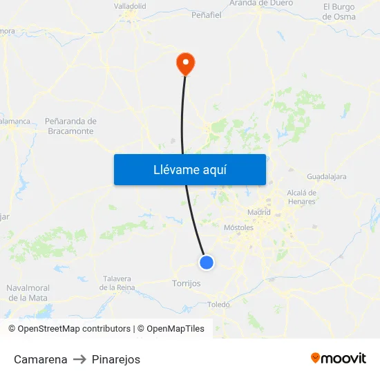 Camarena to Pinarejos map