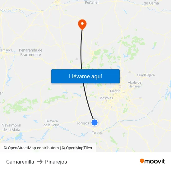 Camarenilla to Pinarejos map