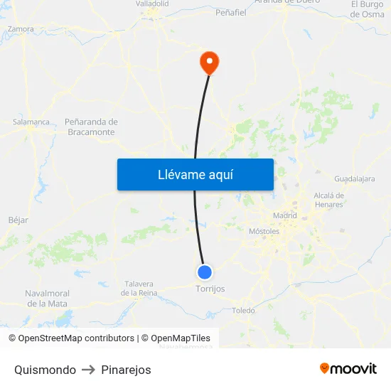 Quismondo to Pinarejos map
