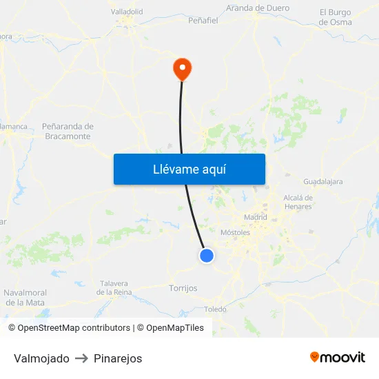 Valmojado to Pinarejos map