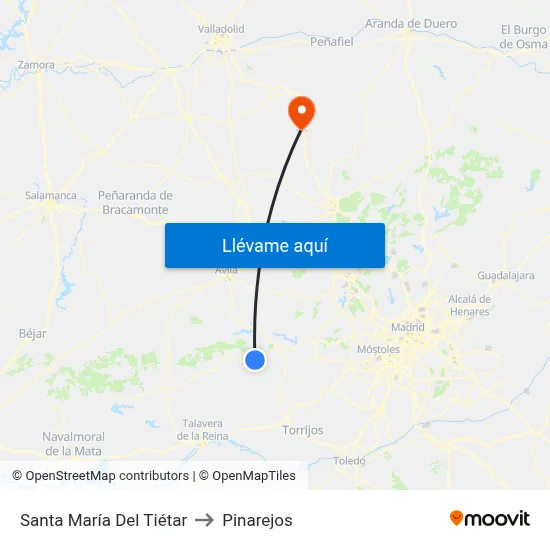 Santa María Del Tiétar to Pinarejos map