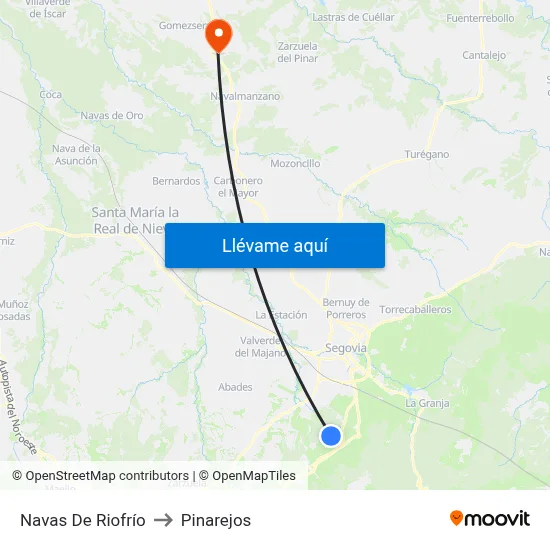 Navas De Riofrío to Pinarejos map