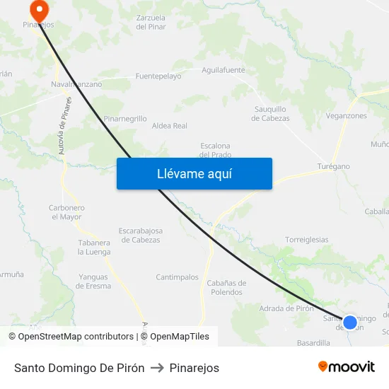 Santo Domingo De Pirón to Pinarejos map