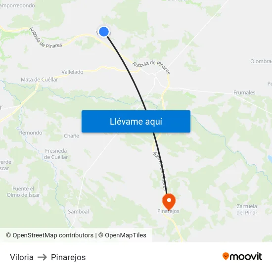 Viloria to Pinarejos map