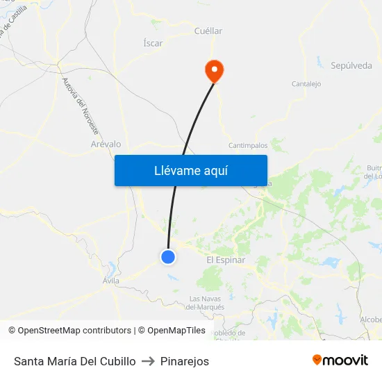 Santa María Del Cubillo to Pinarejos map