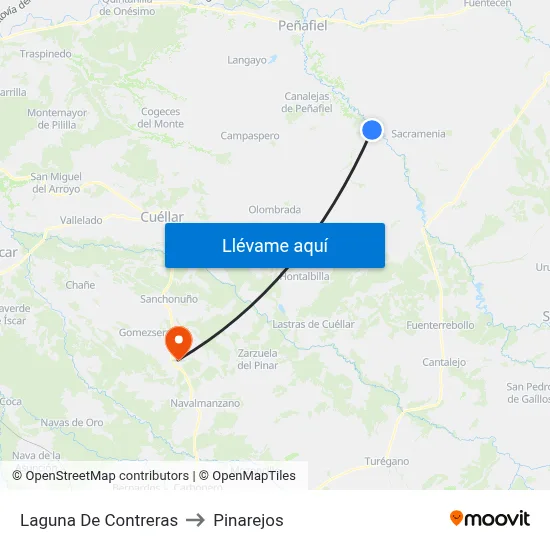 Laguna De Contreras to Pinarejos map