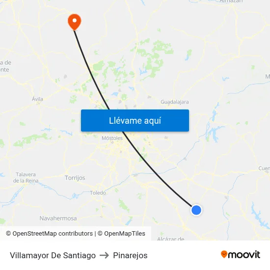 Villamayor De Santiago to Pinarejos map