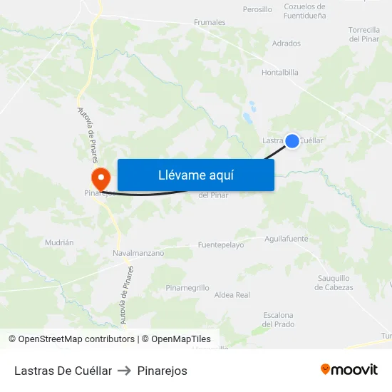 Lastras De Cuéllar to Pinarejos map