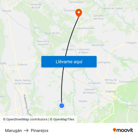 Marugán to Pinarejos map