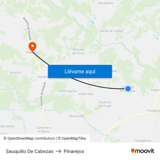 Sauquillo De Cabezas to Pinarejos map