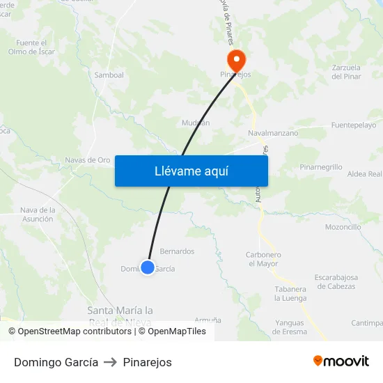 Domingo García to Pinarejos map