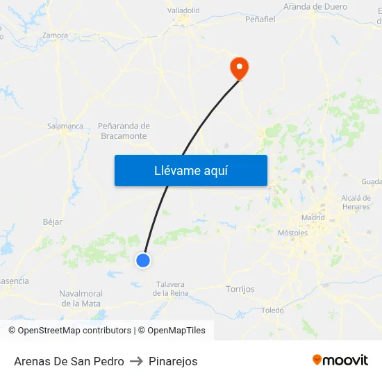 Arenas De San Pedro to Pinarejos map
