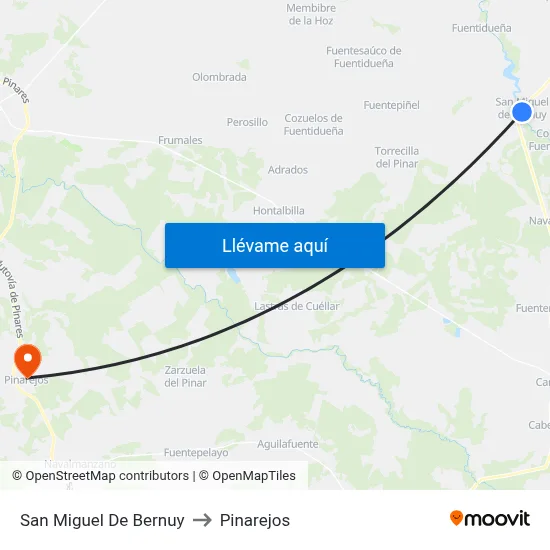 San Miguel De Bernuy to Pinarejos map