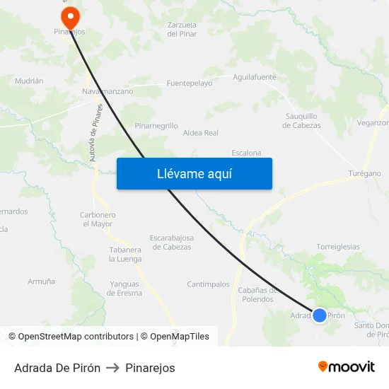 Adrada De Pirón to Pinarejos map