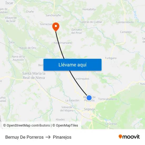 Bernuy De Porreros to Pinarejos map