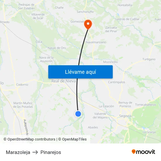Marazoleja to Pinarejos map