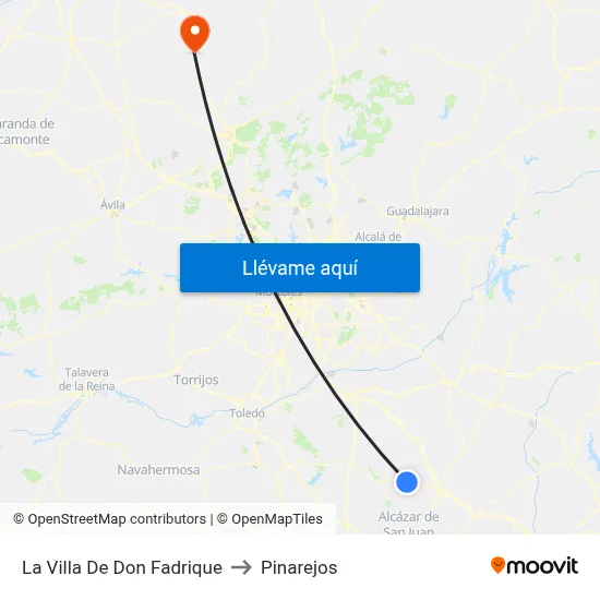 La Villa De Don Fadrique to Pinarejos map