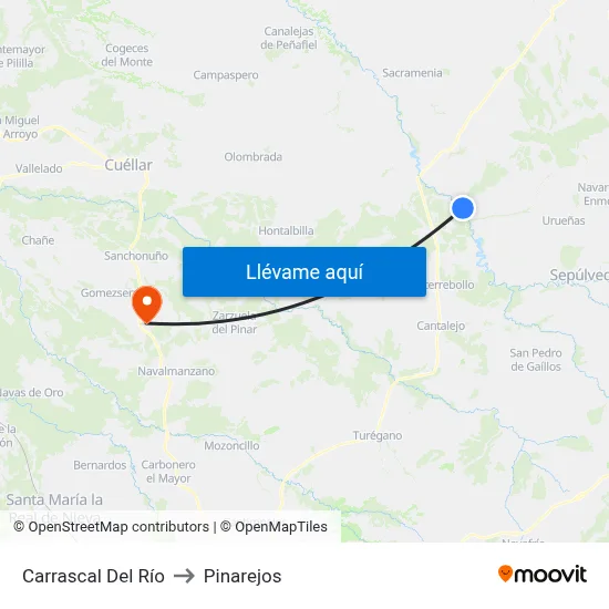Carrascal Del Río to Pinarejos map