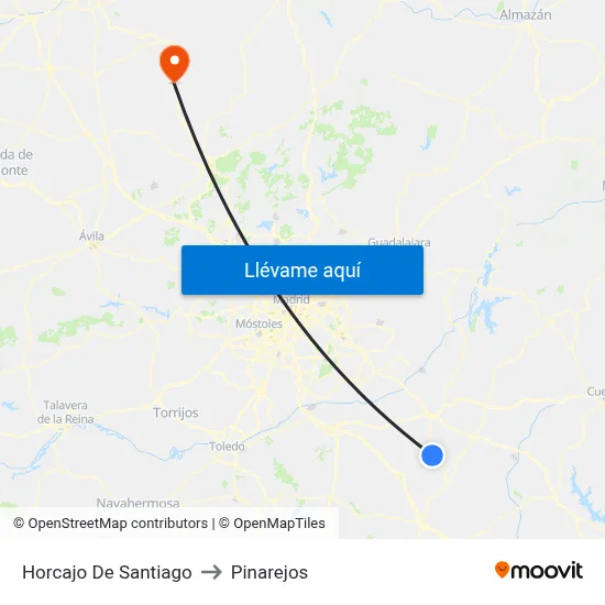 Horcajo De Santiago to Pinarejos map