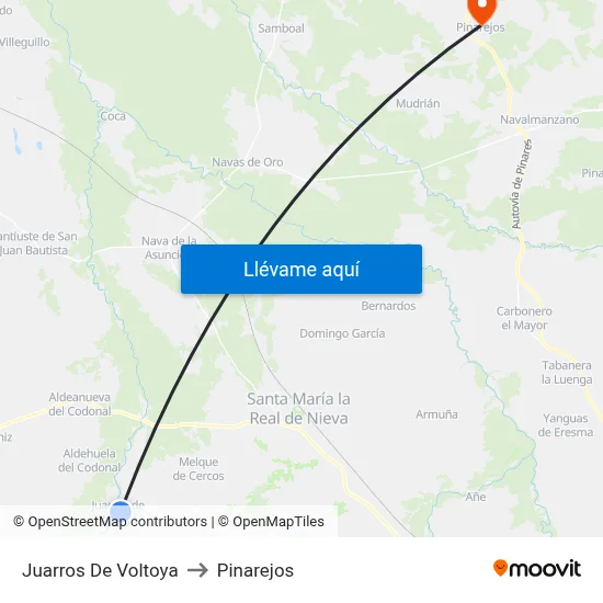 Juarros De Voltoya to Pinarejos map