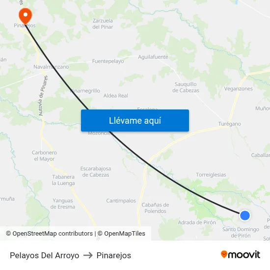 Pelayos Del Arroyo to Pinarejos map