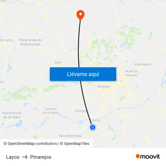 Layos to Pinarejos map