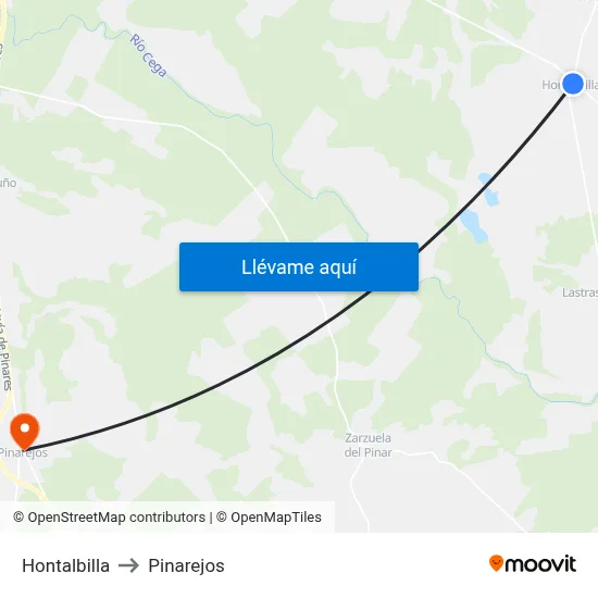 Hontalbilla to Pinarejos map