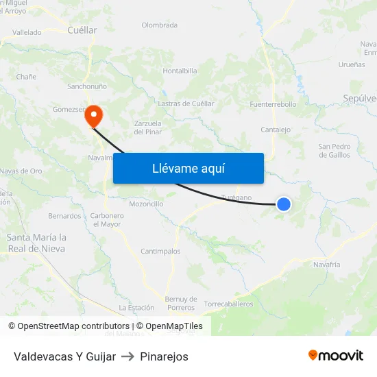 Valdevacas Y Guijar to Pinarejos map