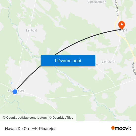 Navas De Oro to Pinarejos map