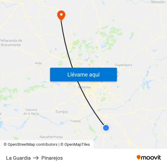 La Guardia to Pinarejos map
