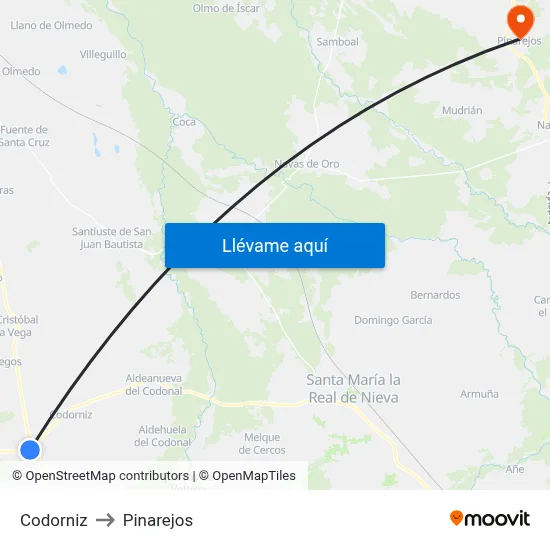 Codorniz to Pinarejos map